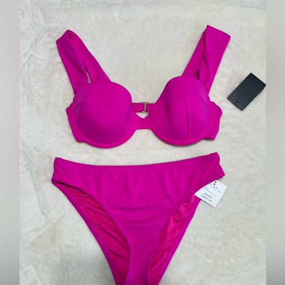kate spade Other - Kate Spade Bikini Set Size Medium NWT Hot Pink Underwire Top 2 Piece Swimsuit